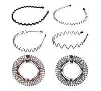 6 PCS Hair Hoop Set, Elastic Wavy Spring Wave Hair Hoops, Comb Headbands, Circular Stretch Zig Zag Hairband for Ponytails, Braids & Updos