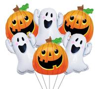 6 Pcs Halloween Balloons Inchlude Huge Ghost Pumpkin Balloons for Halloween Party Decorations Pumpkin Ghost-themed Birthdays, Haunted House Parties Decor Supplies
