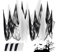 6 Pcs Halloween Creepy Cloth, Halloween Decorations, 30 x 72 Inch Black and White Creepy Cloth, Scary Party Decorations Indoor Outdoor, Hanging Props for House and Garden