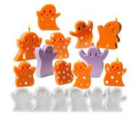 6 Pcs Halloween Ghost Silicone Mold, Ghost Candle Resin Molds for Making Soap, Candle, Chocolate, Clay Mold, DIY Crafts Home Decorations