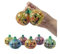 6 Pcs Halloween Pumpkin Stress Balls, Squishy Squeeze Balls Fidget Toys for Kids Girls Boys Adults, Halloween Treat Bags Gifts Stress Relief Sensory Toys for Halloween Fidget Party Favors