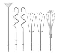 6 PCS Hand Mixer Beaters - Dough Hook and Blending Rod For Cuisinart Hand Mixer Beaters CHM-3 CHM-5 CHM-7 HM-50 HM-70 HM-90s HTM-9LT Replacement Cuisinart Mixer Attachments