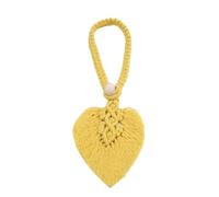 6 Pcs Handmade Curtain Tiebacks Macrame Tassel Leaf Shaped Curtain Holdback Braided Tie Back Holder Home Decoration For Home(Yellow)