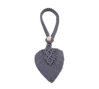 6 Pcs Handmade Curtain Tiebacks Macrame Tassel Leaf Shaped Curtain Holdback Braided Tie Back Holder Home Decoration For Home(Grey)