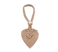 6 Pcs Handmade Curtain Tiebacks Macrame Tassel Leaf Shaped Curtain Holdback Braided Tie Back Holder Home Decoration For Home(Khaki)