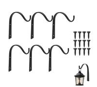6 PCS Hanging Basket Bracket, Hanging Hooks for Hanging Baskets for Garden | Lawn Light Flower Pots Plants Chimes, Outdoor Basket Brackets Iron Wall for Hanging Basket, Bird Feeders