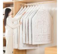 6 Pcs Hanging Vacuum Storage Bags With Air Hand Pump,Hanging Vacuum Storage Bags for Coats Reusable Space Saving Compressed