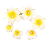 6 Pcs Hawaii Plumeria Flower Clips, Pearl Hawaiian Hair Barrettes Beach Party Hair Clips Artificial Tropical Flower Hairpins for Wedding, Hair Accessories (5cm&7cm)