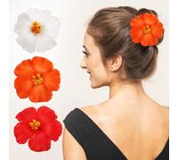 6 Pcs Hawaiian Flower Hair Clips for Women, EVA Flower-shaped | Secure Hold, Comfortable Feel, Long-lasting Wear, for Parties and Swimming, Fashionable Tropical Accessory