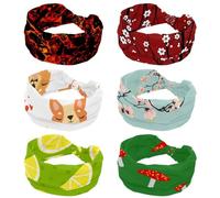 6 PCS Headband for Women, Soft Wide Headbands, Cherry Elegant Palace Style Non Slip Workout Hairbands for Yoga Fitness Travel Gym, Hair Accessories