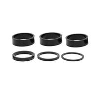 6 Pcs Headset Spacers, Aluminium Alloy Headset Spacers for Bikes, 28.6mm MTB Road Bike Stem 2mm/3mm/5mm/10mm Black
