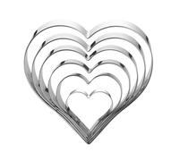 6 Pcs Heart Cookie Cutters, Stainless Steel, 6 Sizes, Baking Fondant Craft