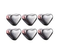 6 PCS Heart Shape Stainless Steel Ice Cubes for Drinks, Reusable Whiskey Chilling Stones, Enhance Your Drinking Pleasure, for Men Dad Husband Wine Lovers