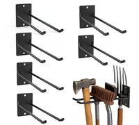 6 Pcs Heavy Duty Garden Tool Storage Rack, Wall Mounted Garage Shed Hooks | Indoor Tool Organiser Hanging Rack for Holds Shovels, Rakes, Trowels, Hand Tools Small Garden Gear