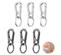 6 PCS Heavy Duty Metal Keychain, Zinc Alloy Key Chain with Keyring, Quick Carabiner Clip Keyring for Car Key, Detachable Lobster Clasps Key Ring for Men and Women