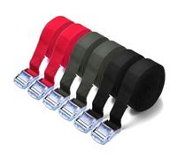 6 Pcs Heavy Duty Ratchet Straps, 5M x 2.5mm Cargo Lashing Straps with Buckle for Bicycle, Car, Trailer