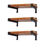 6 Pcs Heavy Duty Shelf Brackets 8 Inch Wall Mounted Industrial Metal Shelving Supports with Lip (Black 200mm/8 Inch)