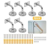 6 Pcs Heavy Duty Stair Handrail Brackets Set Wall Mounted Banister