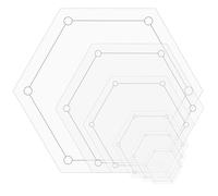 6 Pcs Hexagon Quilting Templates, Acrylic Quilting Rulers and Templates with 1/4 Inch Seam Allowance for Patchwork DIY Sewing Crafts (1 Inch, 1.5 Inch, 2 Inch, 3 Inch, 4 Inch, 5 Inch)
