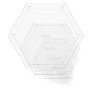 6 PCS Hexagon Template Quilting Acrylic Templates Set, Diameter Hexagon Ruler Sewing Stencils Quilting Template with Binder Rings Clear Quilt Arc Cutter Ruler for Patchwork DIY Crafts