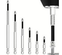 6 Pcs High Magnetic Screwdriver Drill Bit Set, Magnetic Screwdriver Bits, Anti-Slip High Magnetic Drill Bit Set, Durable and Precision Magnetic Drill bits (25mm, 50mm, 65mm, 70mm, 90mm, 150mm)
