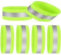6 Pcs High Visibility Armbands, Highly Reflective Wearable Wrist ankle Bands, High Visibility Reflective Belt, Reflective Belt High Vis Belt, Reflective Running Reflector Strip for Arm or Ankle