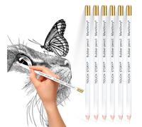 6 Pcs Highlight Eraser Pencil for Artists Professional Drawing Erasers, Pencil Erasers for Artists Drawing Supplies Set Wooden Sketch Eraser Pen for Sketching Portrait Revise Details