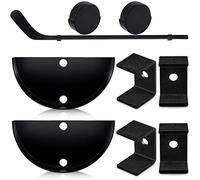 6 Pcs Hockey Stick Wall Mount Hockey Stick Display Holder Black Hockey Stick Display Hanger Ice Hockey Stick Wall Mount Hockey Stick Bracket for Home Office Storage Organizer Gifts (Classic Style)