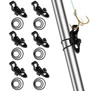 6 PCS Hook Keeper for Fishing Rod, Fishing Rod Hook Holder with 3 Sizes Rubber Rings Fish Hooks Holder