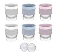 6 Pcs Ice Ball Mould, Silicone Ice Ball Makers,6cm Large Silicone Round ice Cube Moulds,Reusable & Stackable,Easy to Demold Round Ice Cube Moulds Easy-Release Freezer Ice Sphere Maker,Sphere Ice Cube