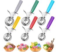 6 Pcs Ice Cream Scoop Set, Stainless Steel Cookie Scoops, Professional 18/8 Portion Scoop with Handle for Baking Food Cookie Dough Cupcake Batter
