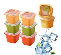 6 Pcs Ice Cube Tray, Large Ice Cube Moulds for Easy Release, Large Ice Cube Tray with Lid for Freeze，Stackable Square Ice Tray for Chocolate Whiskey Cocktail Any Drinks（50ml / Pcs）
