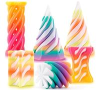 6 Pcs Impossible Cone Fidget Toys Set, 3D Printed Pyramid Spiral Cone Fidget Toy, Impossible Pyramid Passthrough Sculpture, Stress Relief Toys for Anxiety, Desktop Decoration Gift for Kids Adults