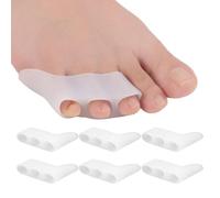 6 PCS Improved Silicone Pinky Toe Separator & Protectors,Gel Toe Separators for Overlapping Toe, Bunion Corrector Toe Straightener for Resting,Sleeping,Wolking and Yoga(Colour:White)