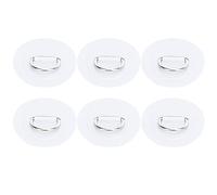 6 Pcs Inflatable Boat D - Ring Pad Patch, PVC Marine Stainless Steel Fixed Buckle, High Strength UV Resistant Kayak Accessories for Rafts Dinghies Canoes with Strong Adhesion (White)