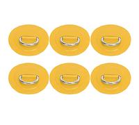 6 Pcs Inflatable Boat D - Ring Pad Patch, PVC Marine Stainless Steel Fixed Buckle, High UV Resistance Durable Kayak D - Ring Patch with Strong Adhesion for Inflatable Boats, Kayaks (Yellow)