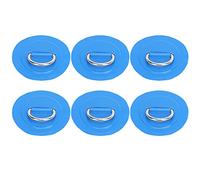 6 Pcs Inflatable Boat D - Ring Pad, PVC D - Ring Patch with Stainless Steel Buckle, High - Strength Marine Grade for Kayak Raft Dinghy, UV Resistant Adhesive Mount (Blue)