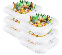 6 Pcs Inflatable Drink Cooler Float Ice Table Inflatable Ice Serving Buffet Bar for Picnic Camping Graduation Ceremony Summer Pool Party