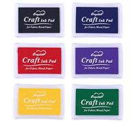 6 Pcs Ink Pads for Stamping,Ink Pads for Stamping,Washable Stamp Ink Pad and Color Ink Pad,Seals,Impressions,Suitable for Use in Card Making,Paper Craft,Scrapbook,Canvas,Rubber Art