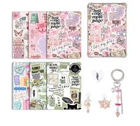 6 pcs Inserts Cardstock Paper for E-Reader, and 2 pcs Dust Plug Charms, 1 Chain Charm Set, 6.8"x4.8" Cardstock Insert Accessories for Paper White 11th-12th, Gift for Book Lover (Style-A, 6.8" x 4.8")