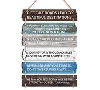 6 Pcs Inspirational Wall Art Decor for Office Watch Your Thoughts Wooden Hanging Motivational Wall Decor Rustic Positive Quotes Plaques for Classroom Home Bedroom Kitchen Living Room(Delicate Style)