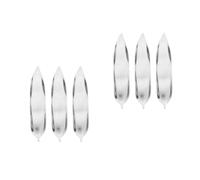 6 Pcs Japanese Leaf Chopstick Rest Holder in Stainless Steel | Silver-tone Willow Leaf Groove, Seamless Minimal Design, Suits Chopsticks and Spoons, Reusable Home or Restaurant Use