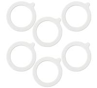 6 Pcs Jar Seals Replacement,Silicone Jar Seals 93x67mm,replacement storage ring,Airtight Leakproof Gaskets for regular mouth glass bottles, cup lids, etc-Reusable(White)