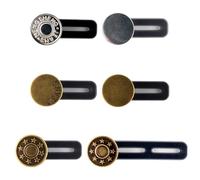 6 Pcs Jeans Button Extender Set - Flexible Waist Extenders - Instant Waistband Expansion for Men and Women - by Mobi Lock