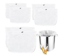 6 PCS Jelly Bag, 3 Sizes Brew Bags Reusable, Straining Bag Withe Nylon Drawstring Closure for Fruit Cider Apple Grape Wine Yogurt Cooking Coffee