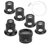 6 Pcs Jewellers Loupe Eye Loupe Magnifier 3X 5X 10X 15X 20X 30X