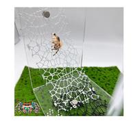 6 PCS Jumping Spider Habitat Accessories-Jumping Spider Webbed Moss Ribbon with Magnets for Spoods Jumping Spider Enclosure Spoods Climbing (Not Included The Jumping Spider Terrarium) (Black+White)