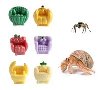 6 Pcs Jumping Spider Micro Sofa Decor Hermit Crab Cute Habitat Decor for Hermit Crab Tarantula Snail Ant Millipede Tiny Bugs