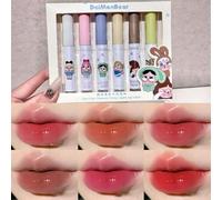 6 Pcs Kawaii Hydrating Liquid Lipstick Set, Glass Tinted Lip Glosses, Cute Long Lasting Non-Fading Waterproof Lip Makeup Set Gift For Girls
