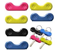 6 PCS Key Turner Aid, Ergonomic Key Holder for Arthritis Aids, Click-On Design Heavy-Duty Anti-Slip, Easy-Grip Handle Fits Parkinson's Weak Hands (Black,Yellow,Blue,Red)